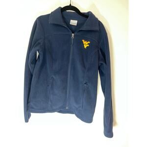 Columbia Womens Fleece WVU West Virginia University Medium M Blue Gold Jacket